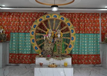 Temple shrine inside the Chattarpur Farms property