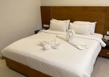 Deluxe bedroom accommodation at Chattarpur Farms in Nagpur